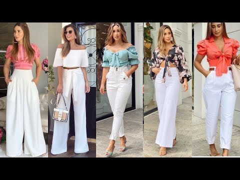 MODA 2022 PANTALONES BLANCOS TENDENCIAS 2022 OUTFITS DE MODA 2022 MODELOS DE PANTALONES PARA MUJER