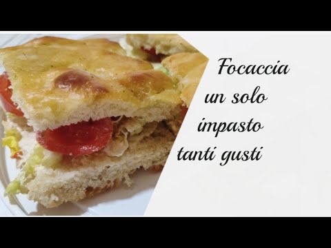 FOCACCIA/FOCACCIA BIANCA DA FARCIRE IN MILLE MODI  ALL'AMERICANA CON MAIONESE POMODORO INSALATA OLIO