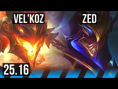 VEL'KOZ vs ZED (MID) | 2600+ games, Legendary | KR Master | 25.16
