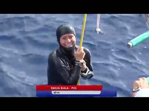 Emilia Biała FIM -60 m  silver medal, national record at  CMAS Kas Baska World Cup 2019.