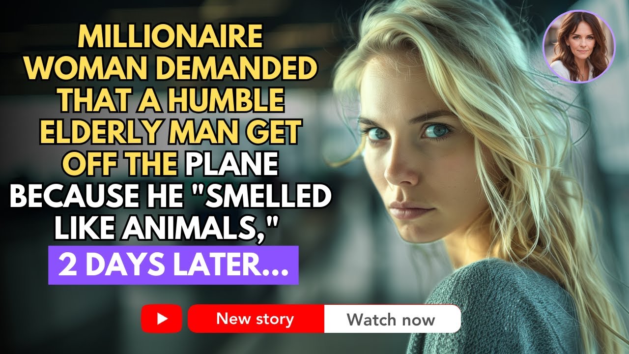 MILLIONAIRE DEMANDED THAT A HUMBLE ELDERLY MAN GET OFF THE PLANE BECAUSE HE "SMELLED LIKE ANIMALS,"