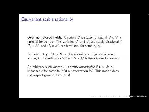 Brendan Hassett, "Birational and equivariant geometry"