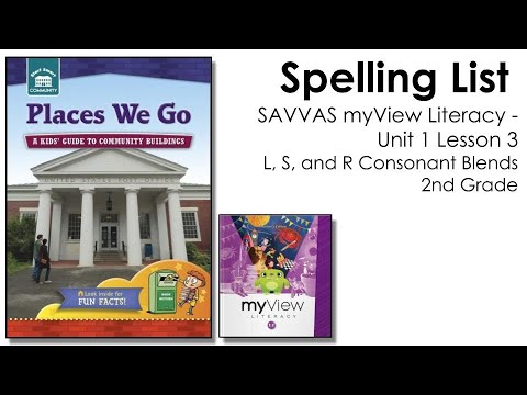 SAVVAS MyView Literacy Unit 1 Lesson 3 Spelling - 2nd Grade