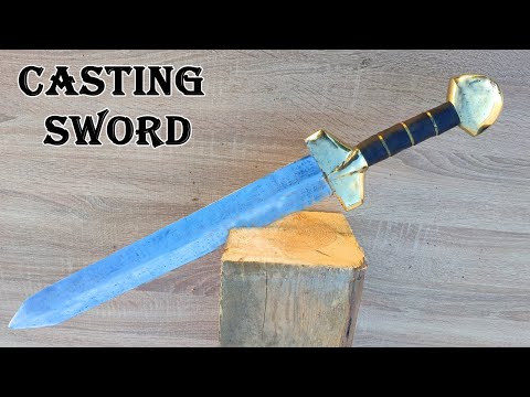 Casting a sword out of aluminum cable.  Trash to treasure . Forging a gladius sword