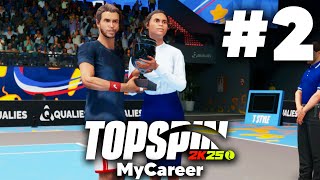 TOPSPIN 2K25 MyCAREER Gameplay Walkthrough Part 2 - TOURNAMENT WINNER & INJURY (Career Mode)