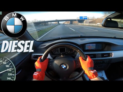 BMW 320D 163 HP TOP SPEED DRIVE ON GERMAN AUTOBAHN