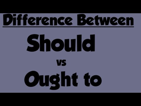 should vs Ought to