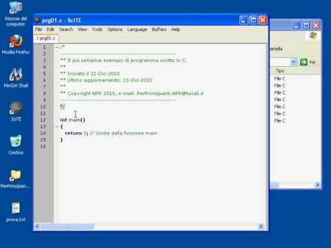 Il più semplice programma in linguaggio C