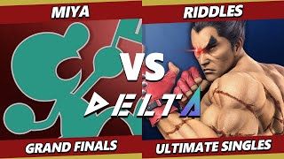 Delta 4 GRAND FINALS - Miya (Game & Watch) Vs. Riddles (Kazuya) Smash Ultimate - SSBU