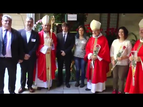 Sant Jordi al Palau de la Generalitat amb Omella i Puigdemont