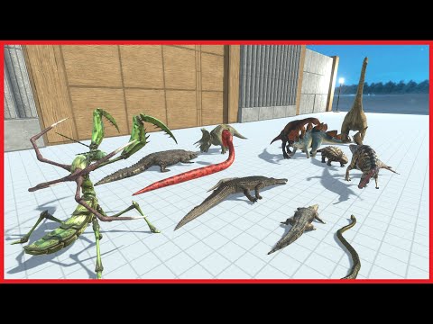 REPTILES WITH MUTANT PRAYING MANTIS VS FACTIONS - ANIMAL REVOLT BATTLE SIMULATOR
