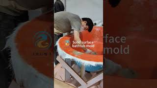 Hand lay up fiberglass to make a solid surface bathtub mold #bathtub #frpmold #solidsurface