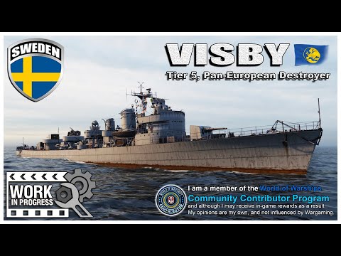 World of Warships:  VISBY, “WIP”, Pan-European, Tier-5 Destroyer