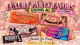 How to Make Luxury Designer Chocolate Bar Purses Using AI | DIY Party Favors Tutorial/ Beginner