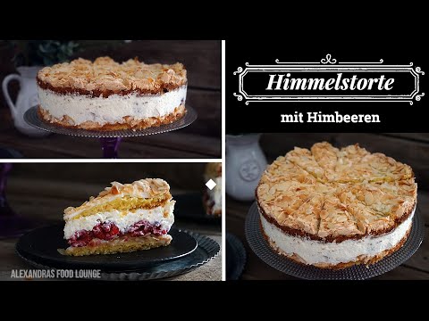 Himmelstorte mit Himbeeren