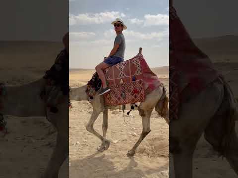 Camel riding to MenKaure Pyramid
