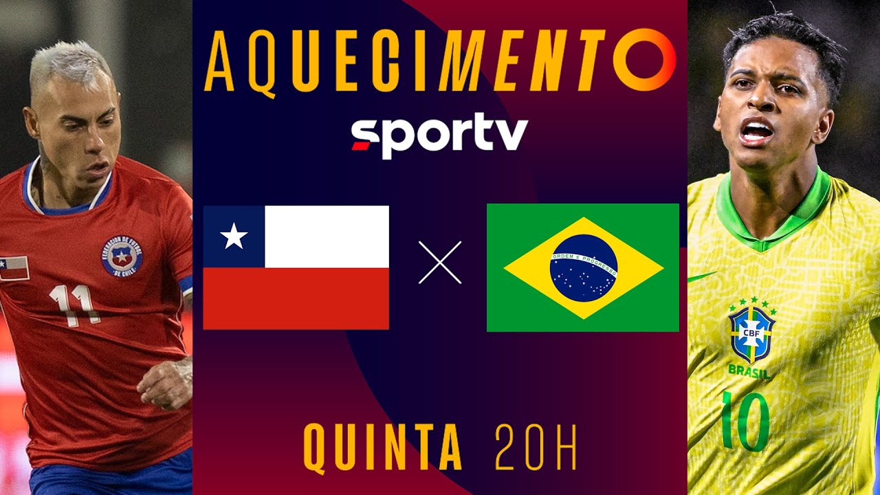CHILE X BRASIL | AQUECIMENTO | COM IMAGENS | ELIMINATÓRIAS DA COPA 2026  | #live | sportv