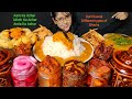 Eating 6 Different Types Of Achar Bharta Daal Chawal Big Bites Asmr Eating Mukbang
