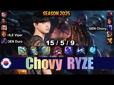 GEN Chovy RYZE vs QIYANA Mid - Patch 25.19 KR Ranked | lolrec