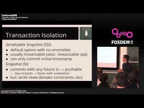 FOSDEM 2015 | CockroachDB: Towards an Open-Source Spanner with Tobias Schottdorf