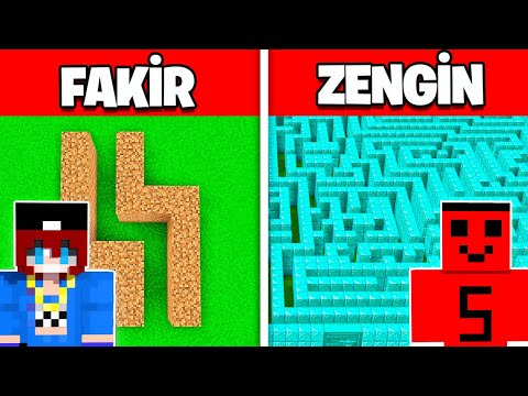 ZENGİN vs FAKİR LABİRENT YAPI KAPIŞMASI !! - Minecraft