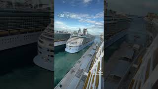Leeet’s just see if we can squeeze in here #cruise #royalcaribbean #shorts #likeabosss #cruiseport