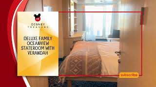 Disney Treasure Room Tour: Deluxe Family Oceanview Stateroom w/ Verandah-Deck 9, Midship | Room 9100