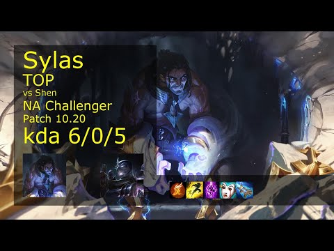 Sylas vs Shen Top - NA Challenger 6/0/5 Patch 10.20 Gameplay