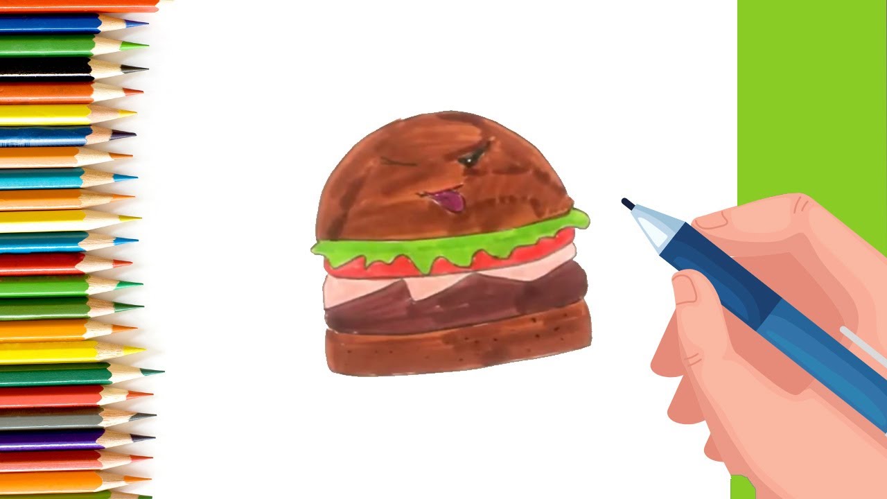 How to draw eating items Cheese, burgers and more