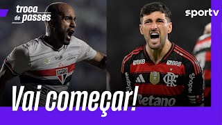 SÃO PAULO E FLAMENGO SE ENFRENTAM PELA ESTREIA DO BRASILEIRÃO NO MORUMBIS | TROCA DE PASSES | sportv