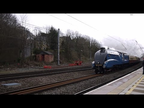 Streak through Lancaster 4464 Bittern at speed 15 March 2014 The Cumbrian Ranger