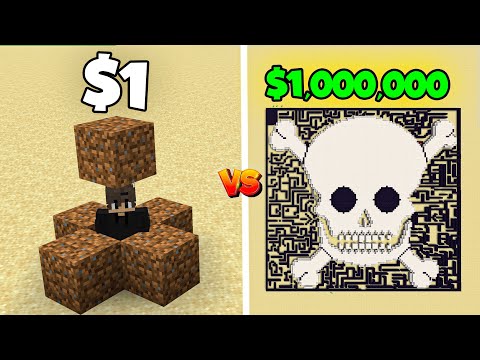 Minecraft Escaping $1 Prison vs $1,000,000 Prison