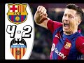 Barcelona vs Valencia (4:2) | All Goals and Highlights | La liga