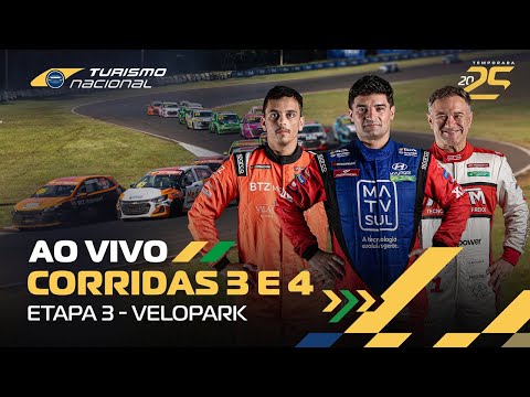 TURISMO NACIONAL 2025 |  AO VIVO |  3ª ETAPA - VELOPARK - CORRIDAS 3 E 4