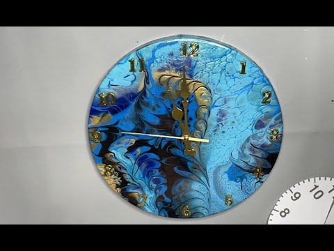 #108, 12" Peacock Pearl Clock, SheleeArt Style