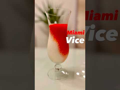 Miami Vice 🍹(a delicious layered cocktail to make at home) Recipe in the comments #cocktailrecipes