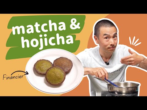 japanese dessert recipe: financiers with matcha and hojicha (easy to make)
