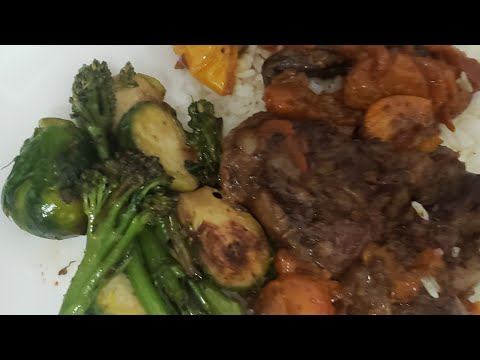 Sunday Dinner: Pot Roast, Rice & Broccoli/Brussel Sprouts Stir Fry@