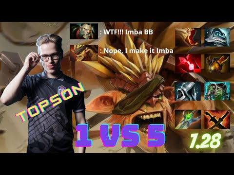 Dota 2 7.28 TOPSON IMBA MID Bristleback ! UNLIMITED LIFESTEAL! One Man Show