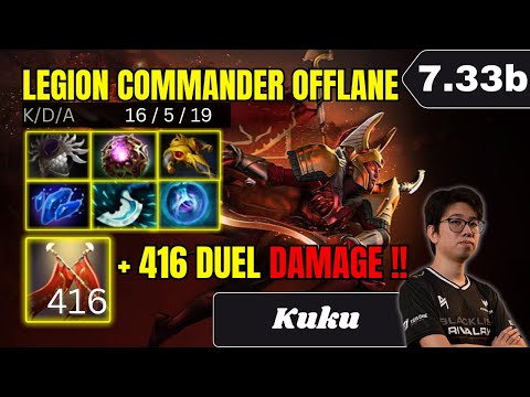 PATCH 7.33b - Kuku Legion Commander EZ DAMAGE Offlane Gameplay - Dota 2 Full Match Gameplay