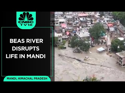 WATCH | Himachal Rains: Overflowing Beas River Disrupts Life In Pandoh Village In Mandi District