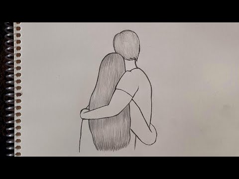 dessin très facile d'un beau couple 💕