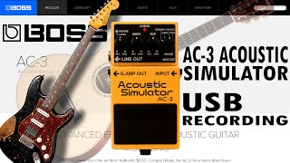 Video thumbnail for Boss AC-3 ACOUSTIC SIMULATOR Demo Review USB Interface Recording. by Direct Recording Guitar