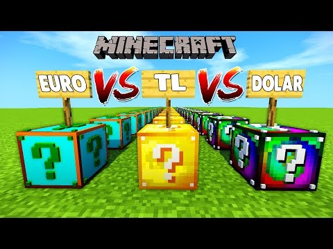 1 DOLAR VS 1 TL VS 1 EURO ŞANS BLOKLARI - Minecraft