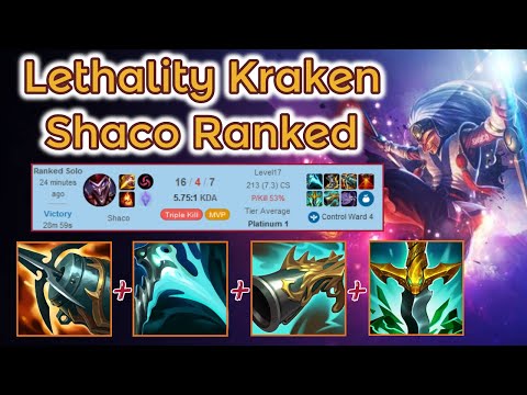 Kraken + Full Damage Shaco smurfing in Platinum 1 [League of Legends] Full Gameplay - Infernal Shaco
