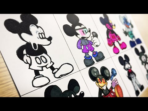 Drawing FRIDAY NIGHT FUNKIN' MODS - Mickey Mouse / Corrupt Mouse / Wednesday' Infidelity