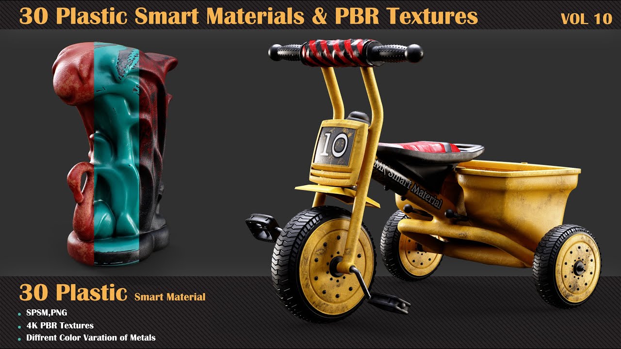 30 Plastic Smart Materials & PBR Textures[ArtStation’s]