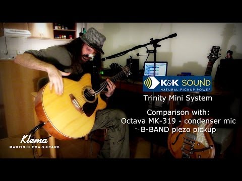 Acoustic Guitar Pickup Comparison - K&K Trinity system, B-Band piezo, condenser mic Octava MK-319