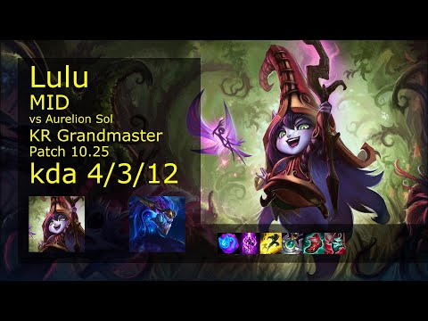 Lulu Mid vs Aurelion Sol - KR Grandmaster 4/3/12 Patch 10.25 Gameplay // [롤] 룰루 vs 아우렐리온 솔 미드