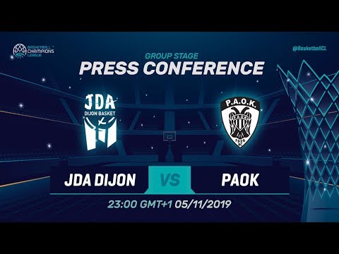 JDA Dijon v PAOK - Press Conference - Basketball Champions League 2019-20